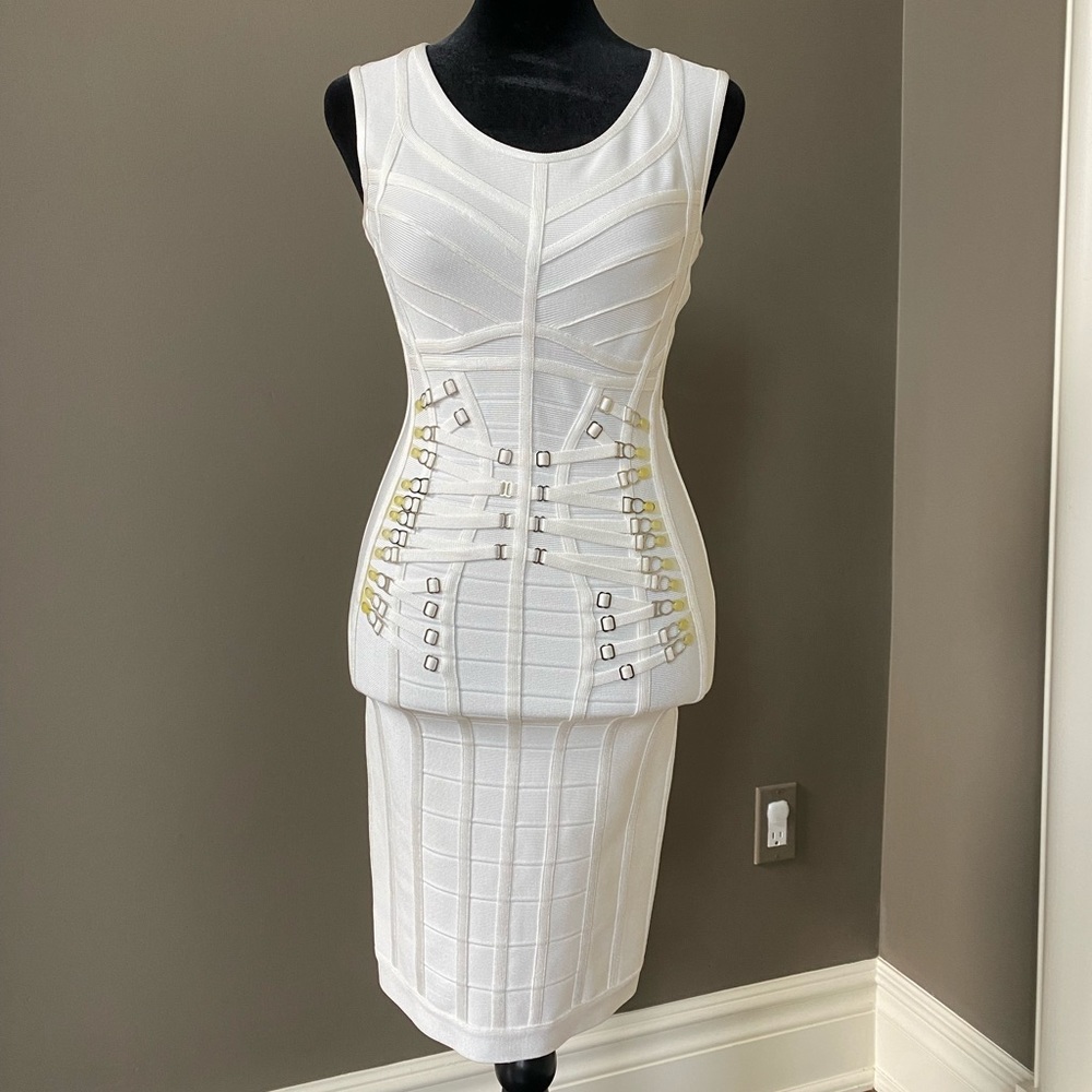 Herve Leger Corset Bandage White Dress size xs